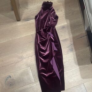 Chiara Boni Rich Burgundy Midi Dress